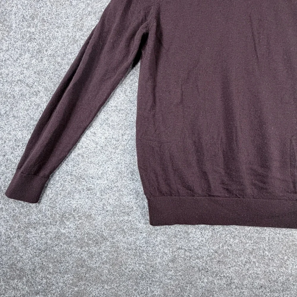Banana Republic Sweater Mens XL Maroon Wool Crew Neck Ribbed Hem‎ Long Sleeve